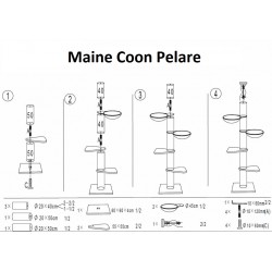 Maine Coon Pelare Plus ljusgrå-svart Royal klösträd
