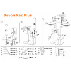 Devon Rex Plus ljusgrå Royal klösträd