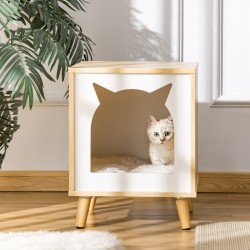 Kattkoja / Sidobord med kattmotiv 40 x 40 x 50 cm